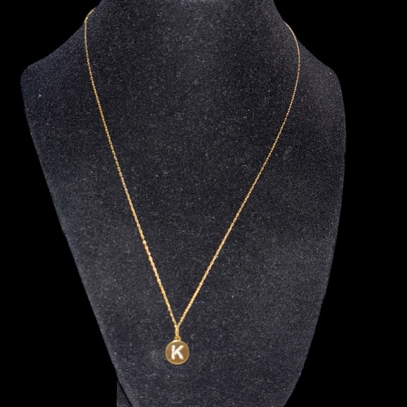 Kate spade ♠️ ⭐️Mini  Initial K bling pendant gold plated necklace - Picture 1 of 17